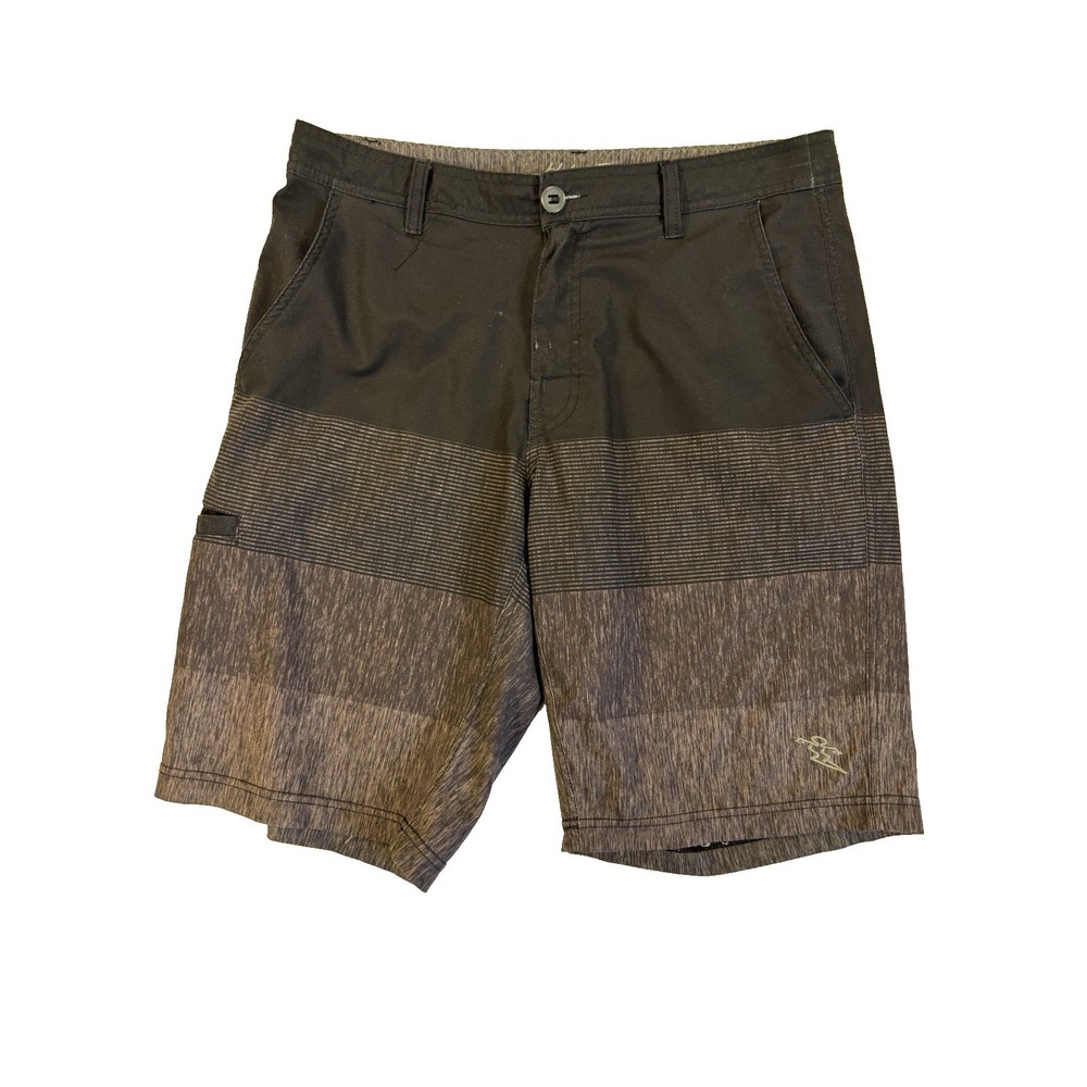 Da Hui Board Shorts Men's 32 Hybrid Brown Surf Beach Resort Swim Trunks